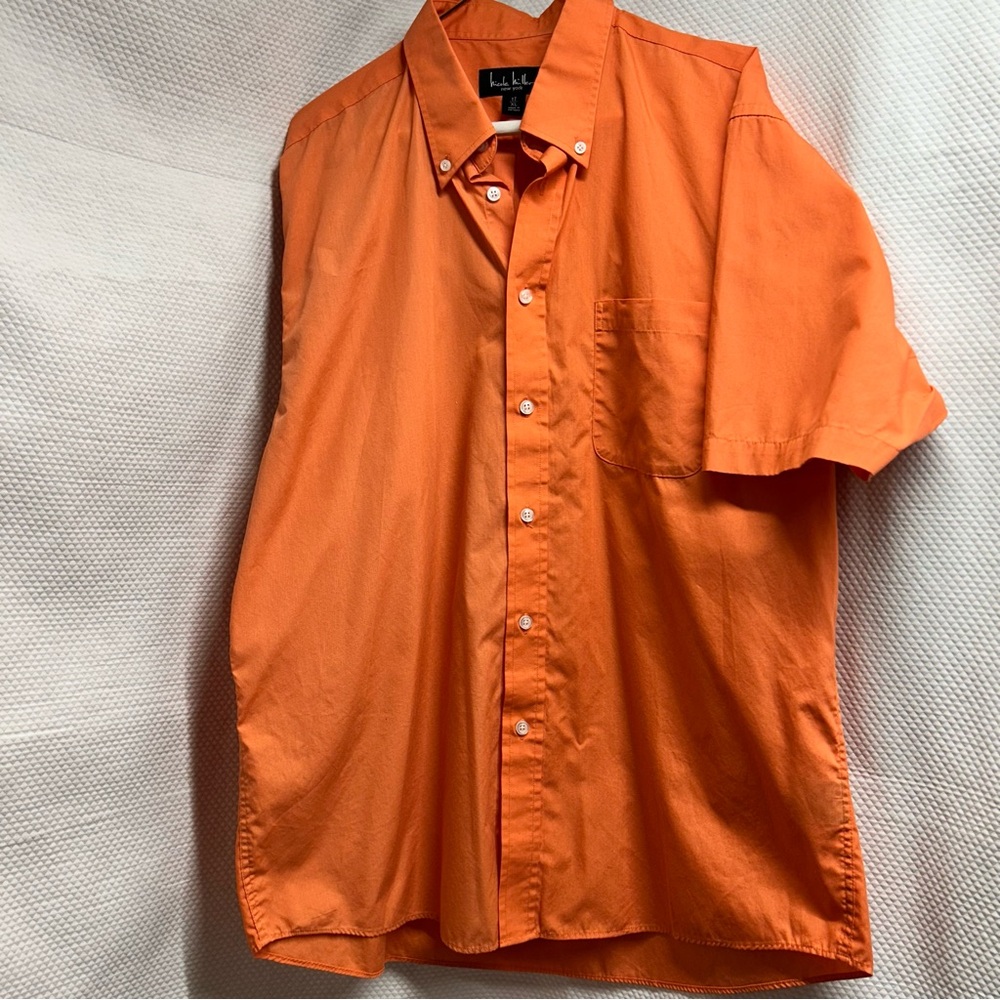 Nicole‎ Miller Orange Casual Button Down Shirt size 17-XL